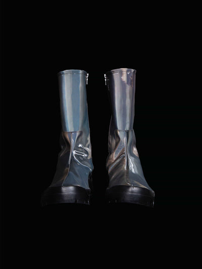 Grey Cow Calf Boot-Leeann Huang-APOC STORE