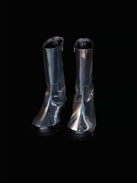 Grey Cow Calf Boot-Leeann Huang-APOC STORE