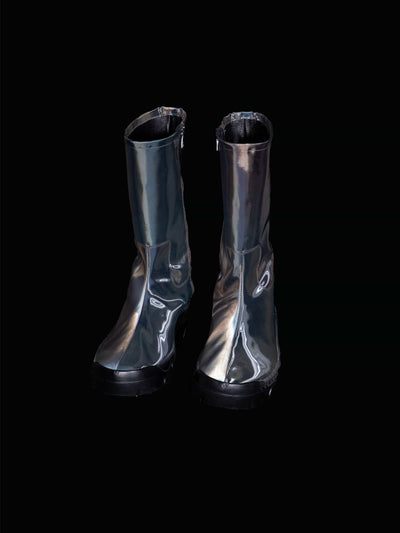 Grey Cow Calf Boot-Leeann Huang-APOC STORE