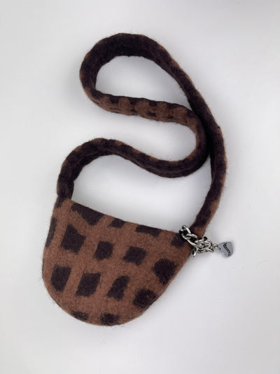 PLAID BAG CROSSBODY #8 - Charcoal / Mid Brown-Carboot-APOC STORE