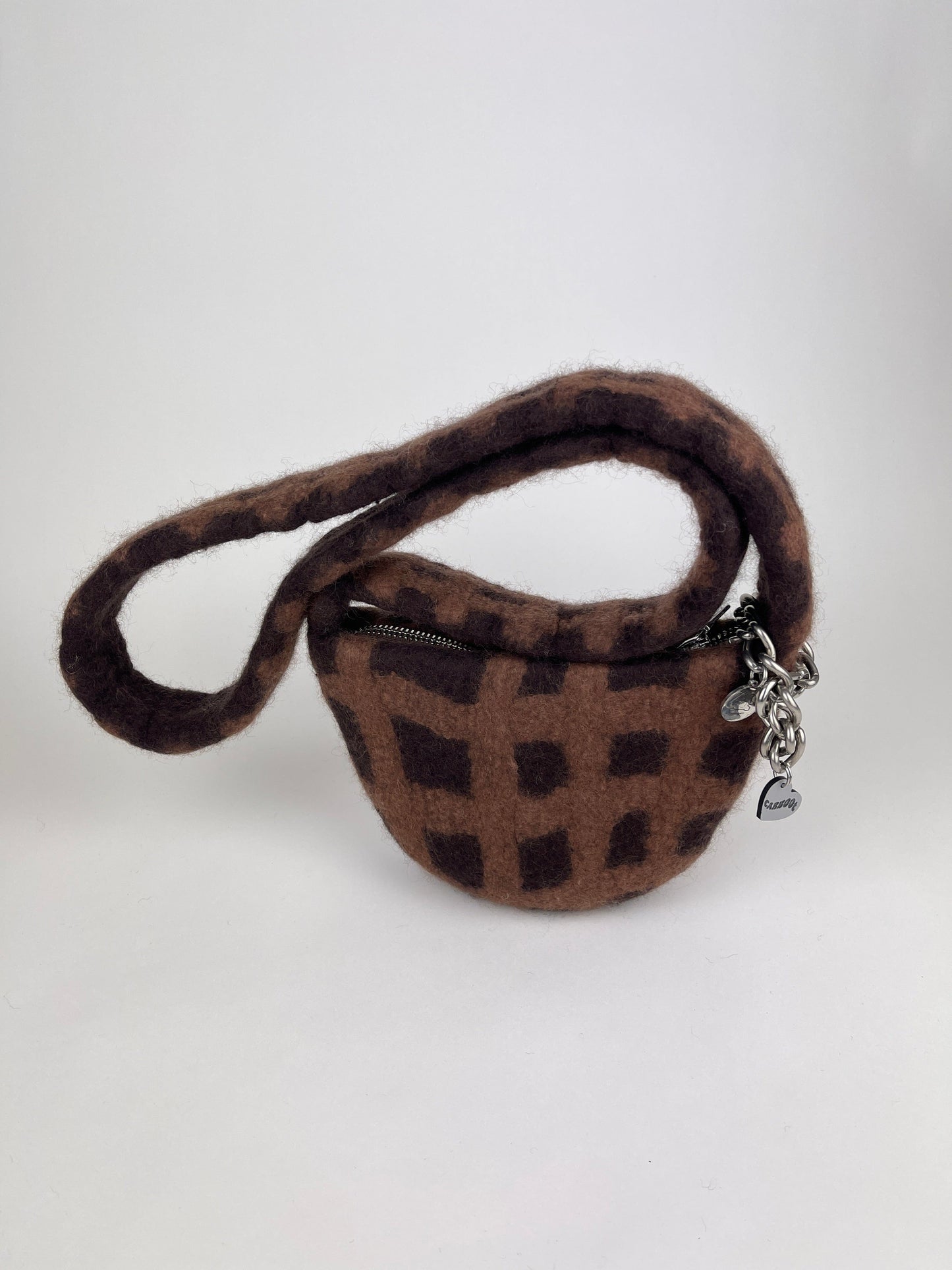 PLAID BAG CROSSBODY #8 - Charcoal / Mid Brown-Carboot-APOC STORE