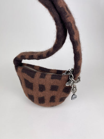 PLAID BAG CROSSBODY #8 - Charcoal / Mid Brown-Carboot-APOC STORE