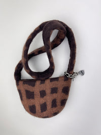 PLAID BAG CROSSBODY #8 - Charcoal / Mid Brown-Carboot-APOC STORE