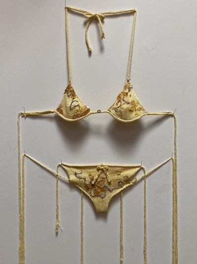 Yellow Silk Bikini-GRACE GUI-APOC STORE