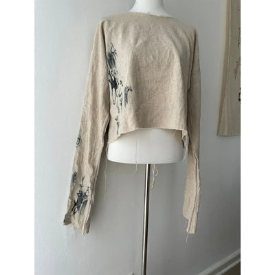 hythe linen top-Snake Divine-APOC STORE
