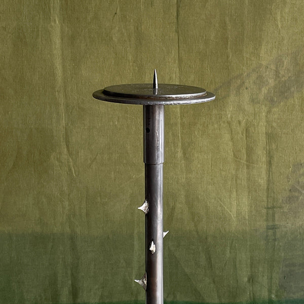 TABLETOP CANDLESTICK WITH THORNS (ROUND BASE)-Louie Isaaman-Jones-APOC STORE