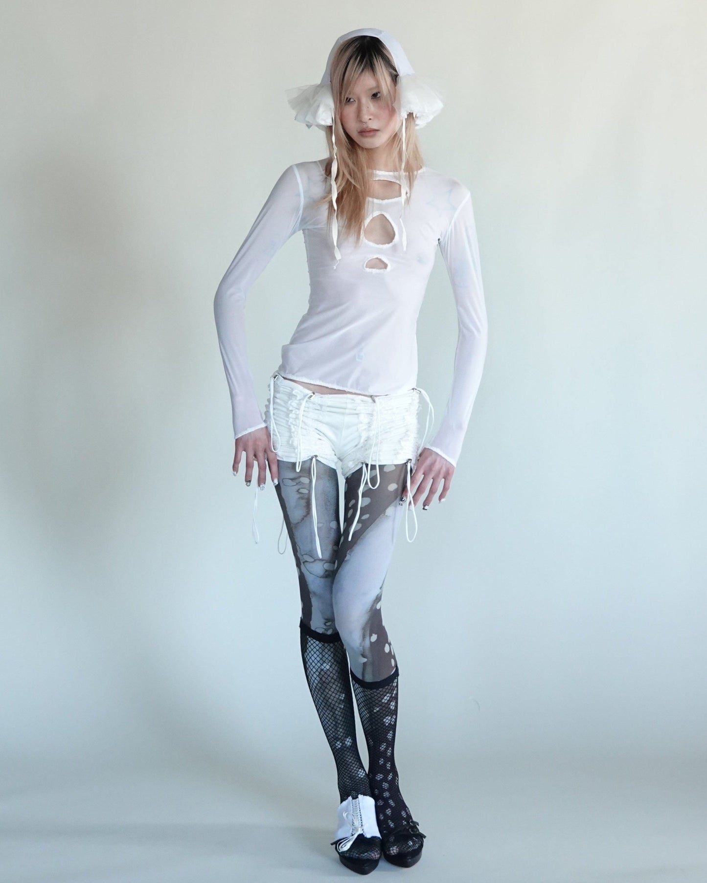 cutout long sleeve top-mew swim-APOC STORE