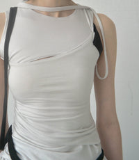 DANS SLIT TOP WHITE-Caro Chia-APOC STORE