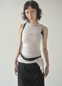 DANS SLIT TOP WHITE-Caro Chia-APOC STORE
