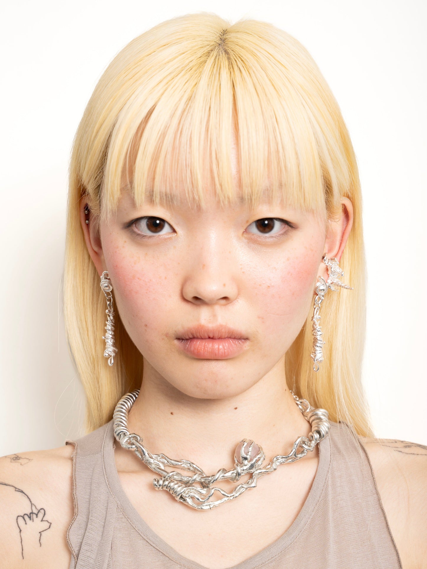 SPIRAL JETTY NECKLACE ( PEWTER )-ASTERISK-APOC STORE