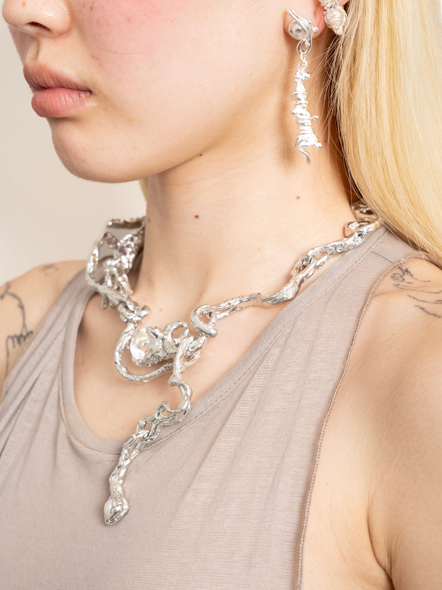 CHUM NECKLACE (PEWTER )-ASTERISK-APOC STORE