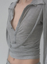 PIERO DRAPED SHIRT-Caro Chia-APOC STORE