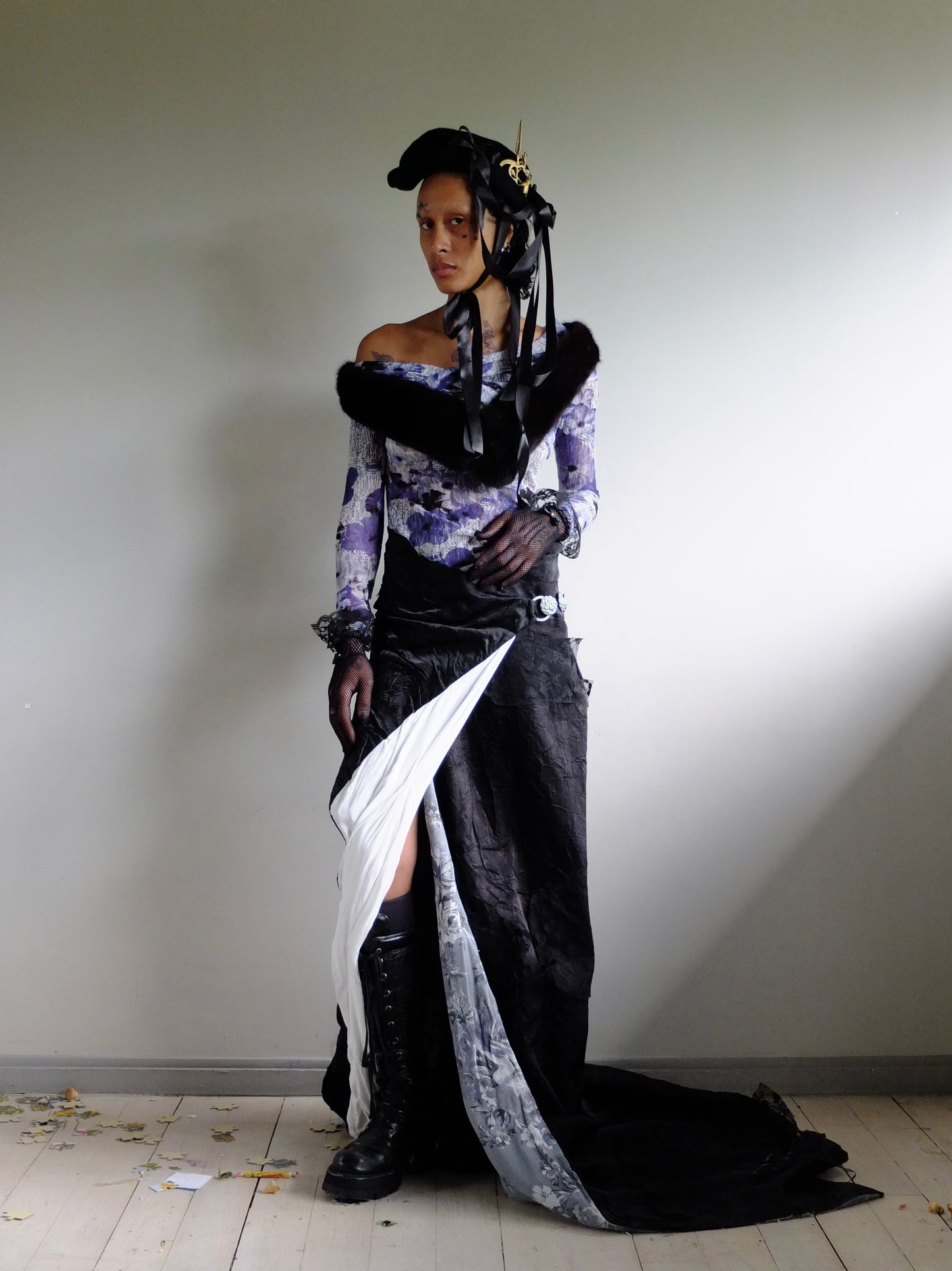 Moonlit long wrap skirt-Polyhedron-APOC STORE