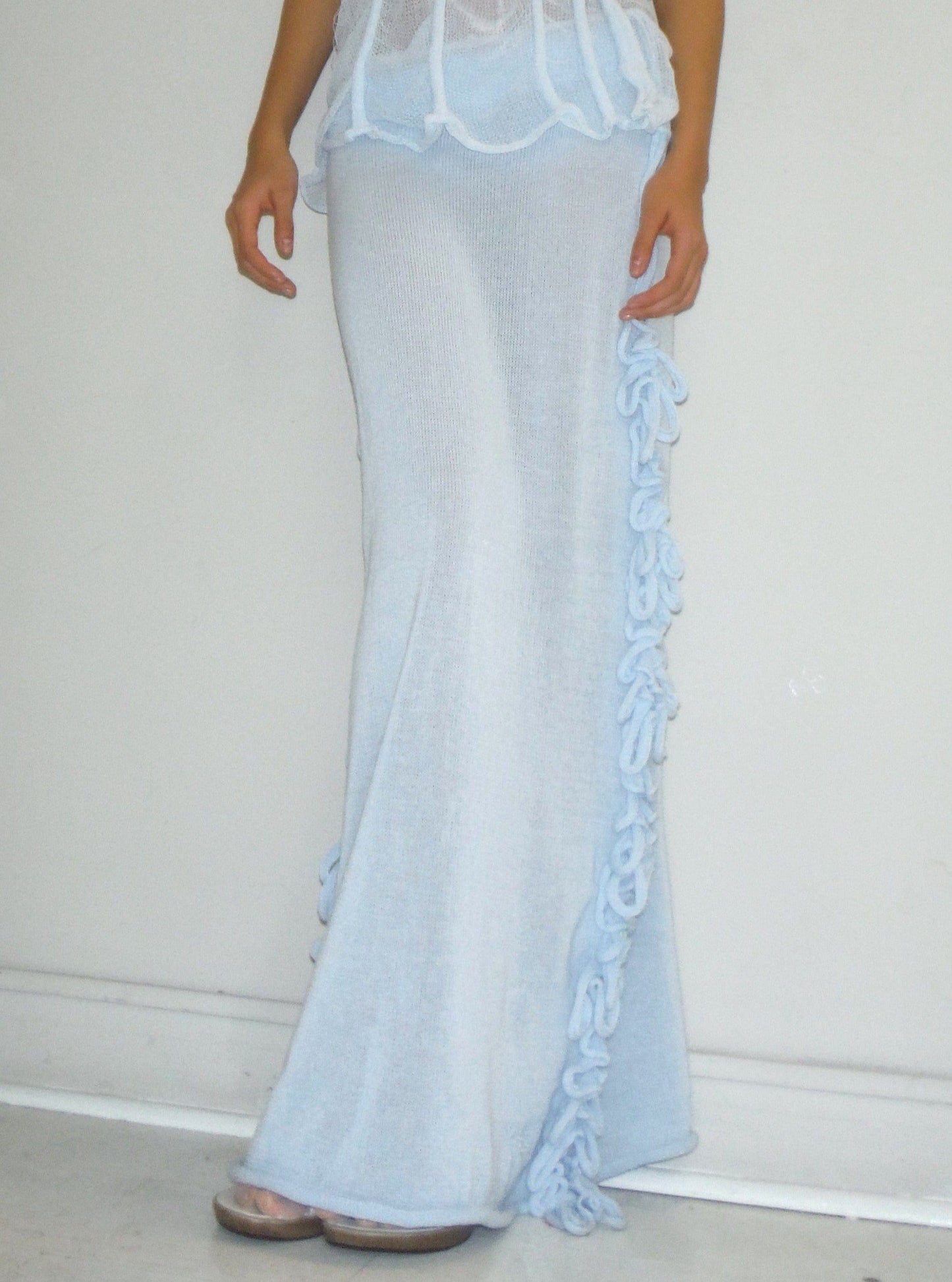 Maxi Loop Skirt blue-Krystal Paniagua-APOC STORE