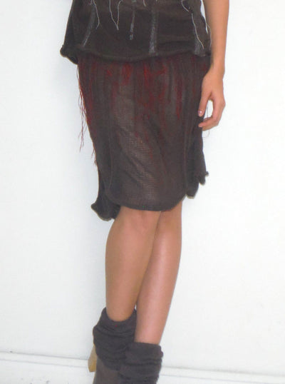 Organic Tube Top Brown/Red-Krystal Paniagua-APOC STORE