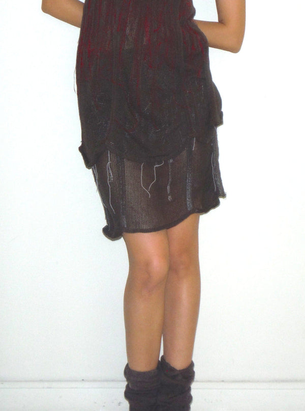 Organic Tube Top Brown/White-Krystal Paniagua-APOC STORE