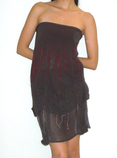 Organic Tube Top Brown/Red-Krystal Paniagua-APOC STORE