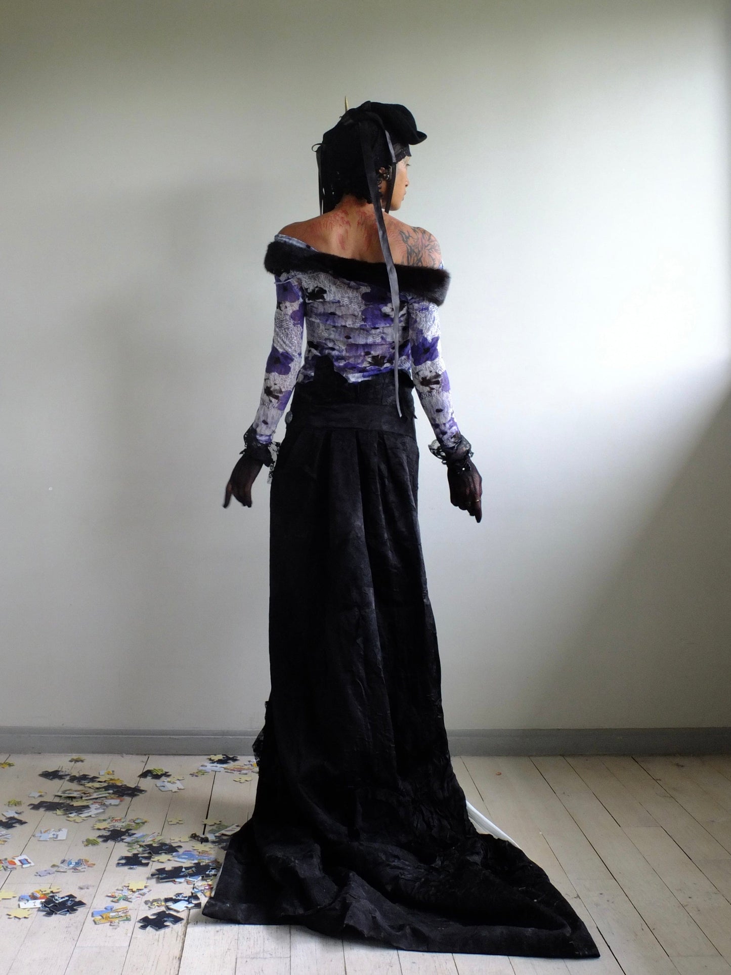 Moonlit long wrap skirt-Polyhedron-APOC STORE