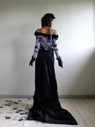 Moonlit long wrap skirt-Polyhedron-APOC STORE