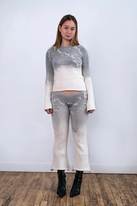 Gradient Dyed Wensleydale Ink Painting Low Waisted Pant-GRACE GUI-APOC STORE