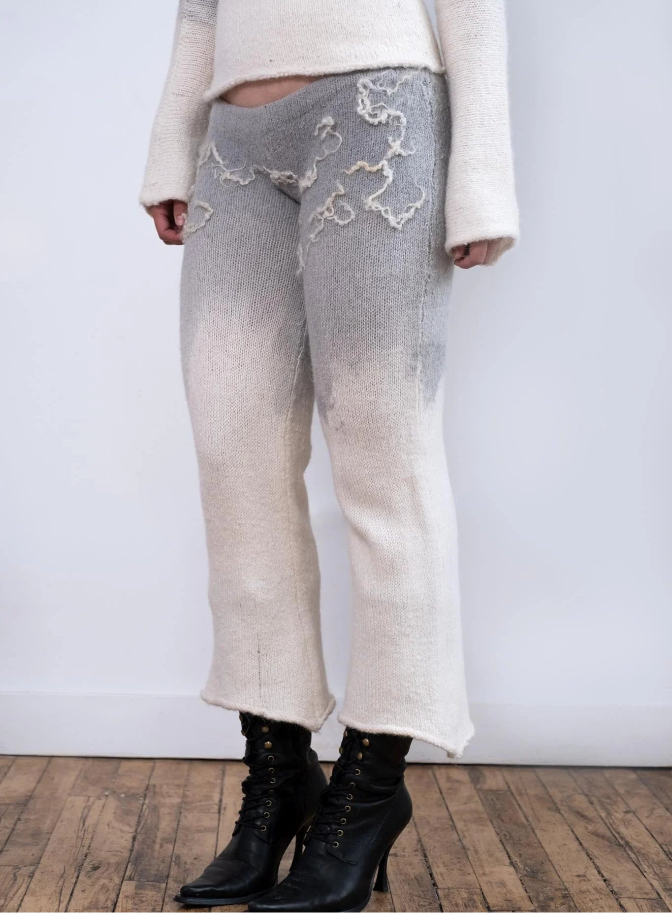 Gradient Dyed Wensleydale Ink Painting Low Waisted Pant-GRACE GUI-APOC STORE