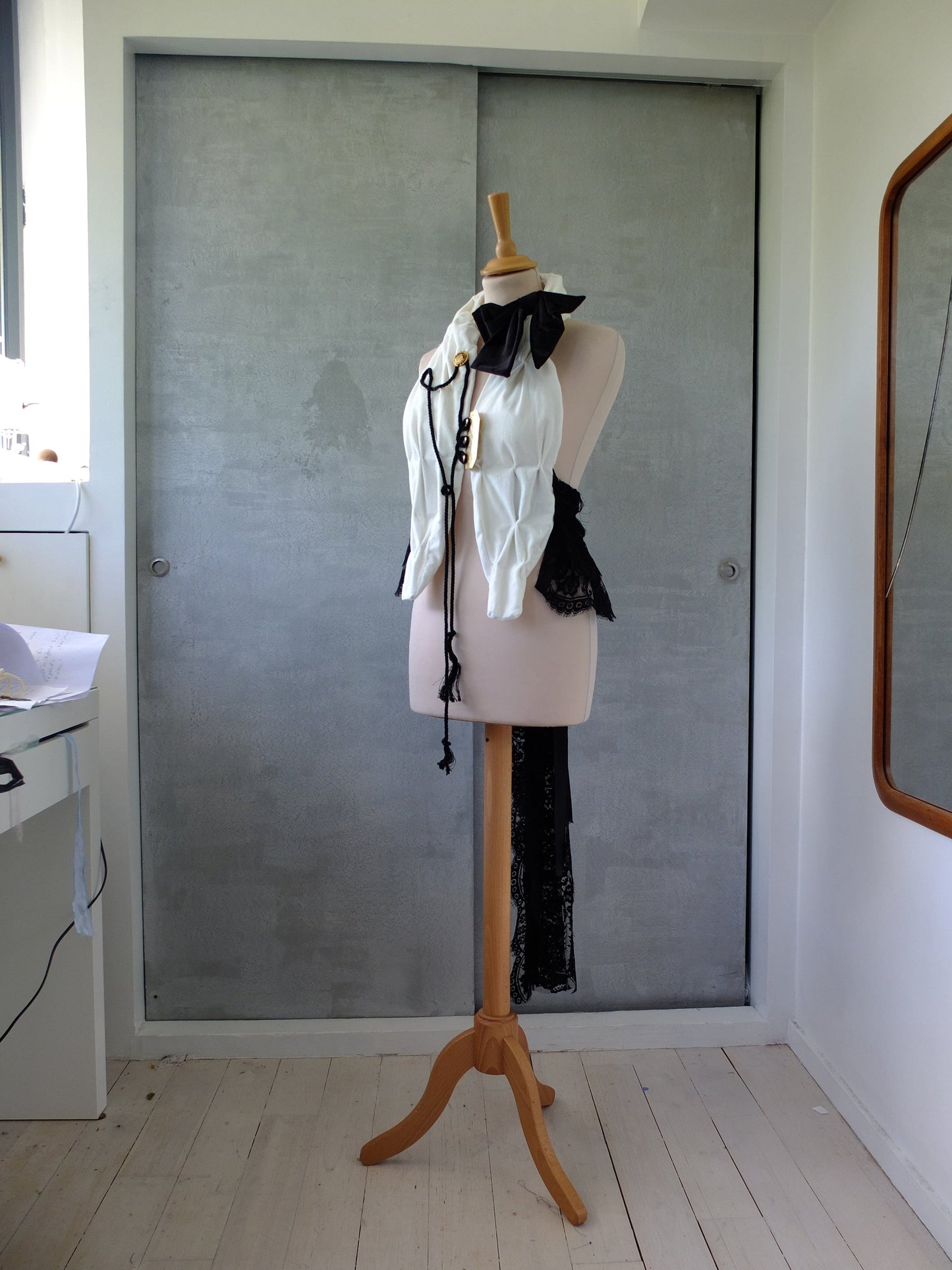 Lace back tuxedo vest-Polyhedron-APOC STORE