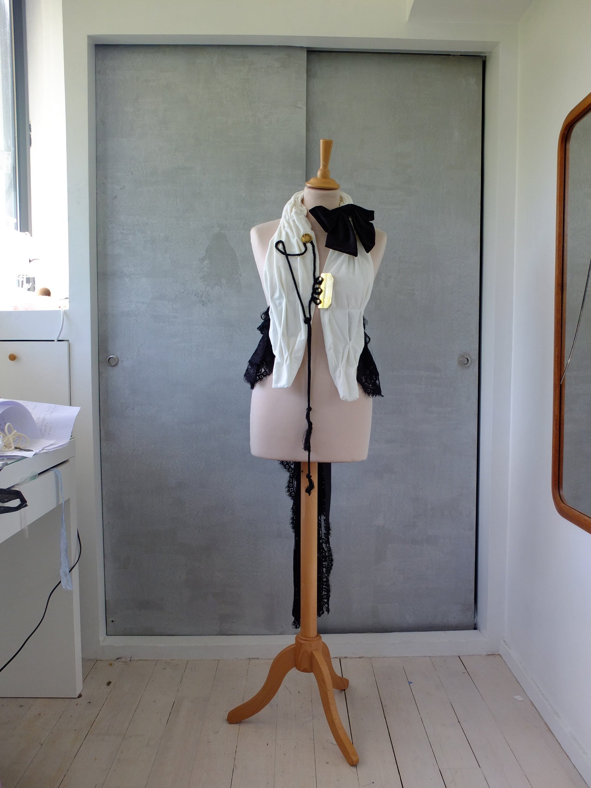 Lace back tuxedo vest-Polyhedron-APOC STORE