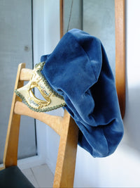 Blue velvet cap-Polyhedron-APOC STORE