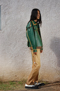 Green/Tan Leather Jacket:-Jetpack Hom(m)e-APOC STORE