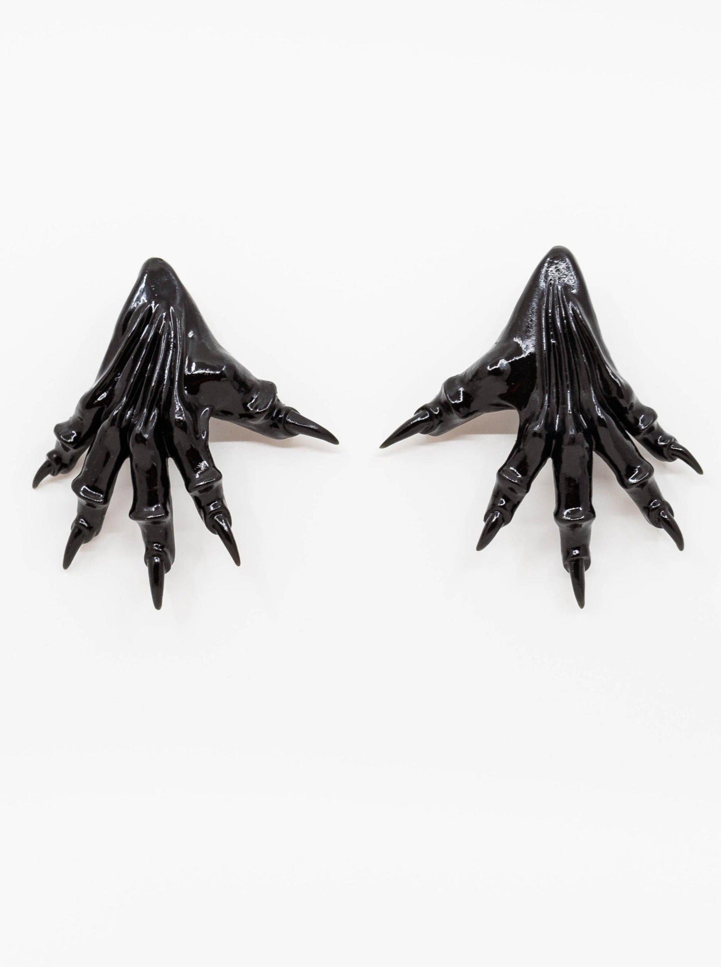 Shiny black paw earrings-Naomi Gilon-APOC STORE