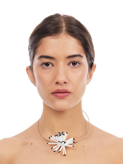 Dandelion Bloom Choker - White-1CONCEPT-APOC STORE