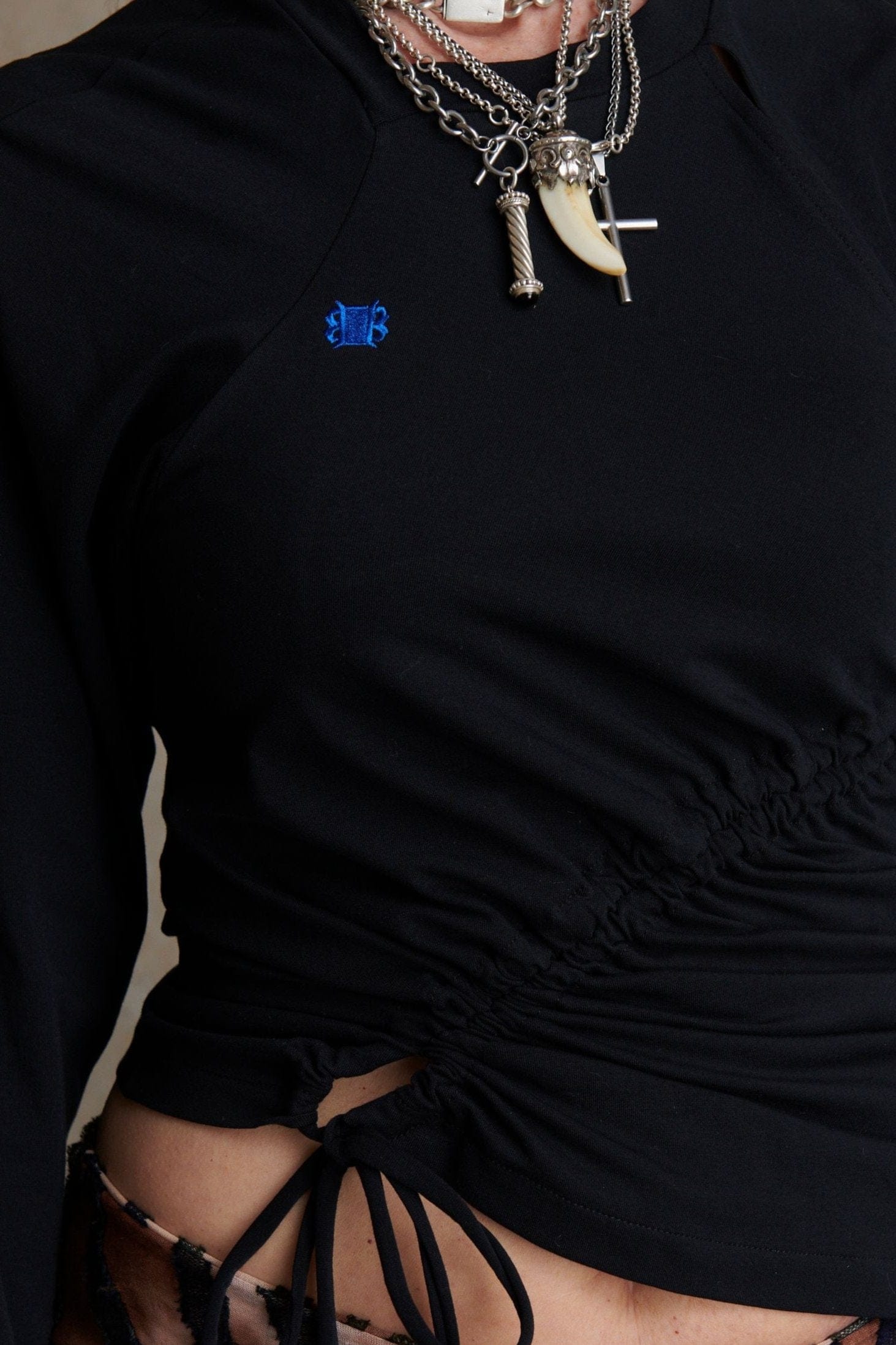 Ruched Long Sleeve - Black-Karlaidlaw-APOC STORE