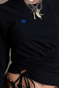 Ruched Long Sleeve - Black-Karlaidlaw-APOC STORE