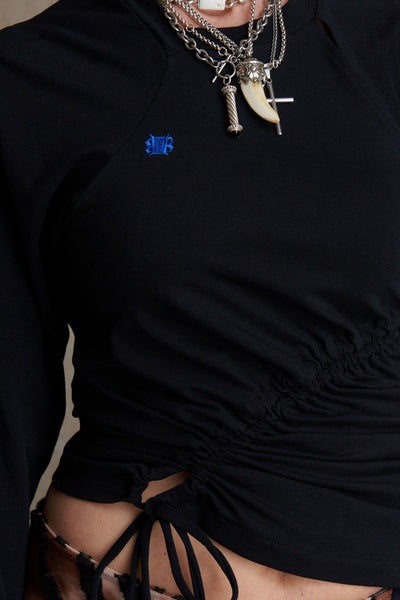 Ruched Long Sleeve - Black-Karlaidlaw-APOC STORE