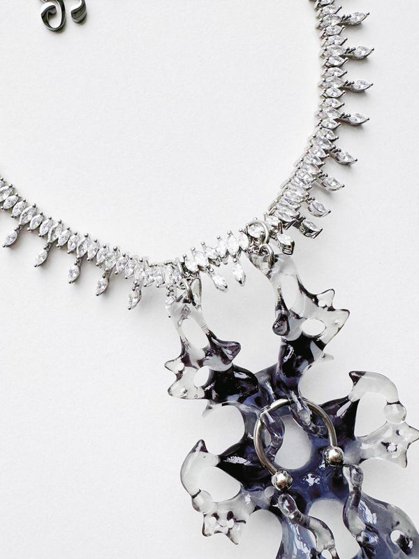 Diamond Hare bone Necklace-886lab-APOC STORE