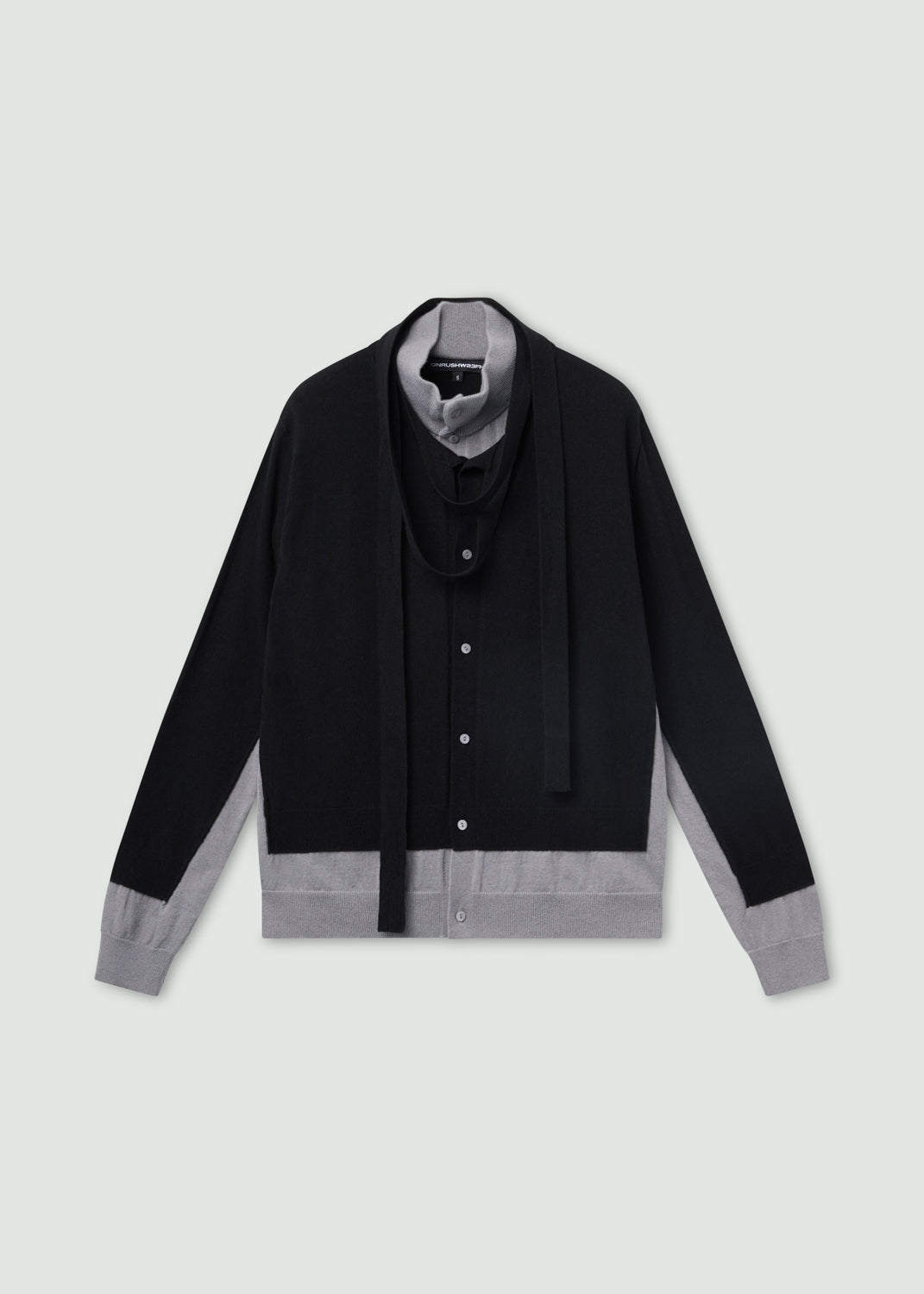 Double Cardigan Black-Onrushw23fh-APOC STORE