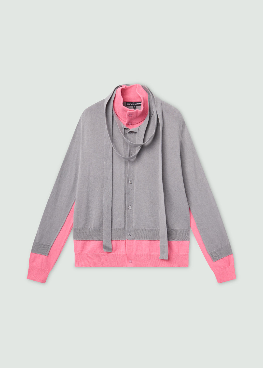 Double Cardigan Pink-Onrushw23fh-APOC STORE