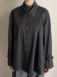 Double Collar Shirt - Charcoal-Julye Han-APOC STORE