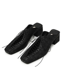 Lace mule (Black)-Gyouree Kim-APOC STORE