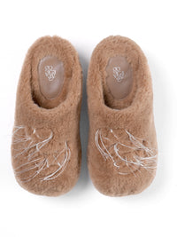 GO VACAY - Hedgehog Fluffy Slippers Brown-EMPTY BEHAVIOR-APOC STORE