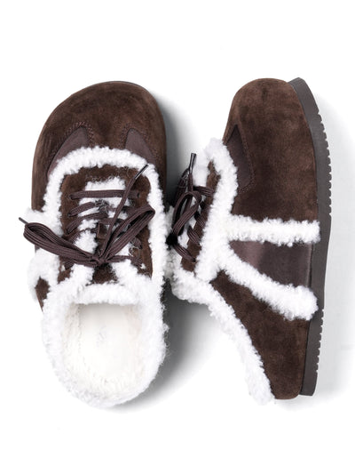 GO VACAY - Birken Fluffy Slippers Brown-EMPTY BEHAVIOR-APOC STORE