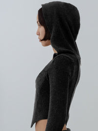 TERRY CLOTH HOODED CORSET BLACK-Ella Roberts-APOC STORE