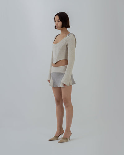 TERRY CLOTH HOODED CORSET BONE-Ella Roberts-APOC STORE