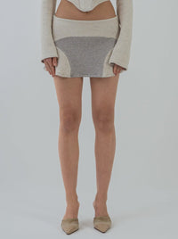 TERRY CLOTH MINI SKIRT BONE-Ella Roberts-APOC STORE