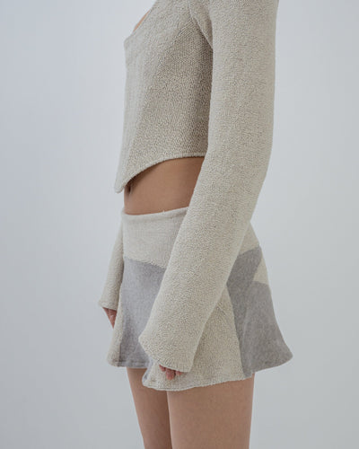 TERRY CLOTH HOODED CORSET BONE-Ella Roberts-APOC STORE