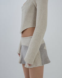 TERRY CLOTH MINI SKIRT BONE-Ella Roberts-APOC STORE