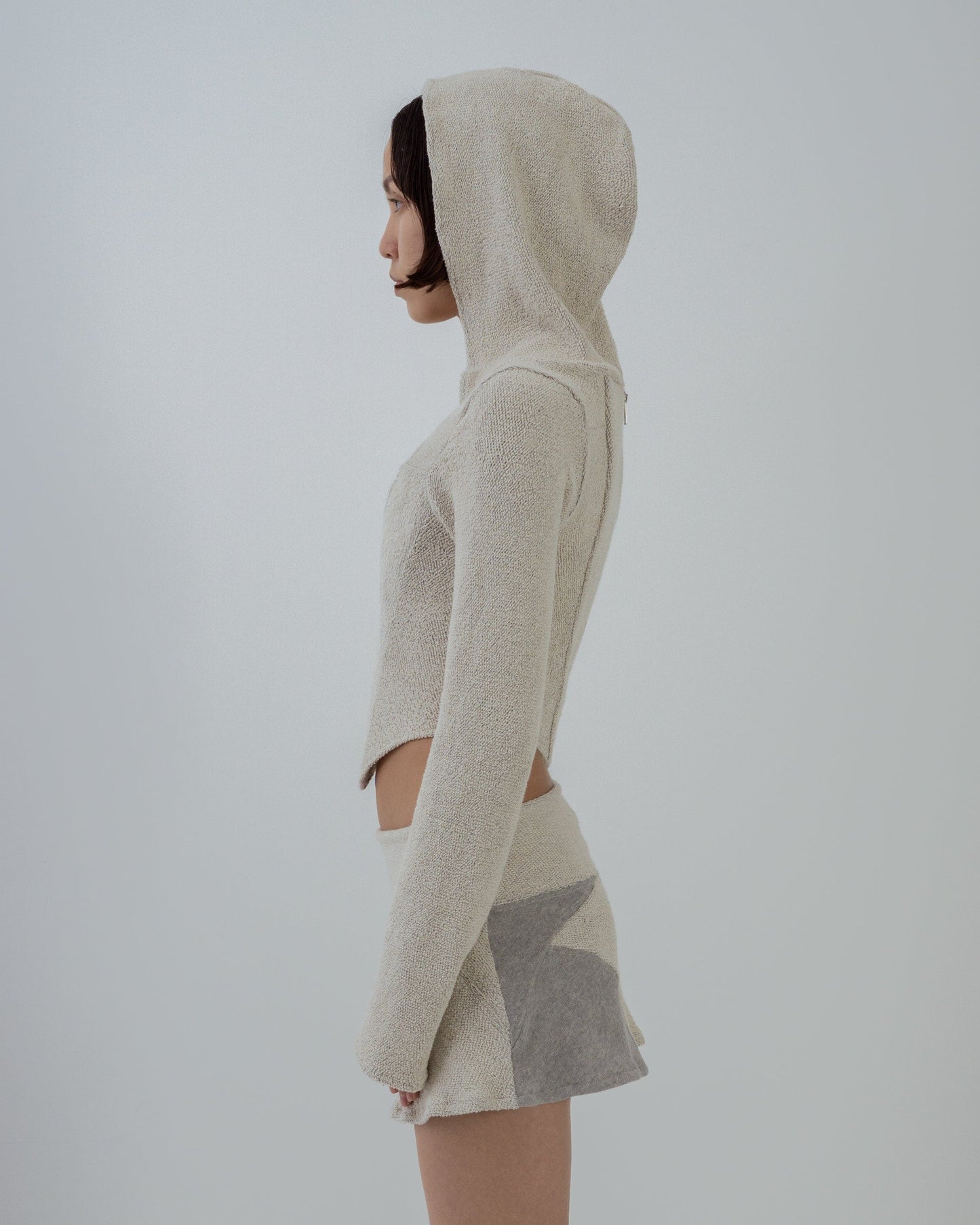 TERRY CLOTH HOODED CORSET BONE-Ella Roberts-APOC STORE