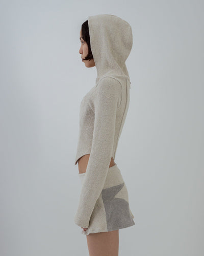 TERRY CLOTH HOODED CORSET BONE-Ella Roberts-APOC STORE