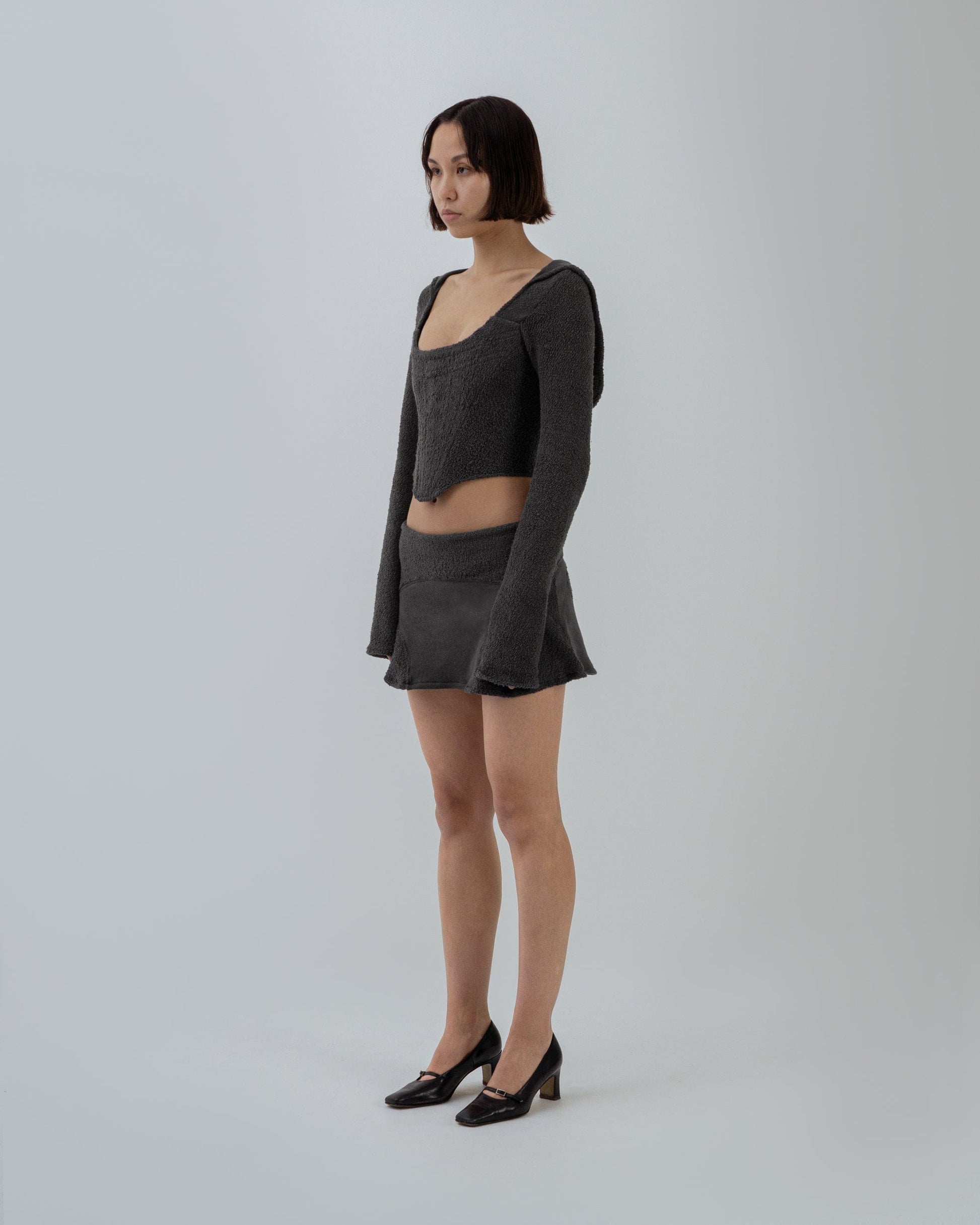 TERRY CLOTH HOODED CORSET GRAPHITE-Ella Roberts-APOC STORE