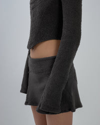 TERRY CLOTH MINI SKIRT GRAPHITE-Ella Roberts-APOC STORE